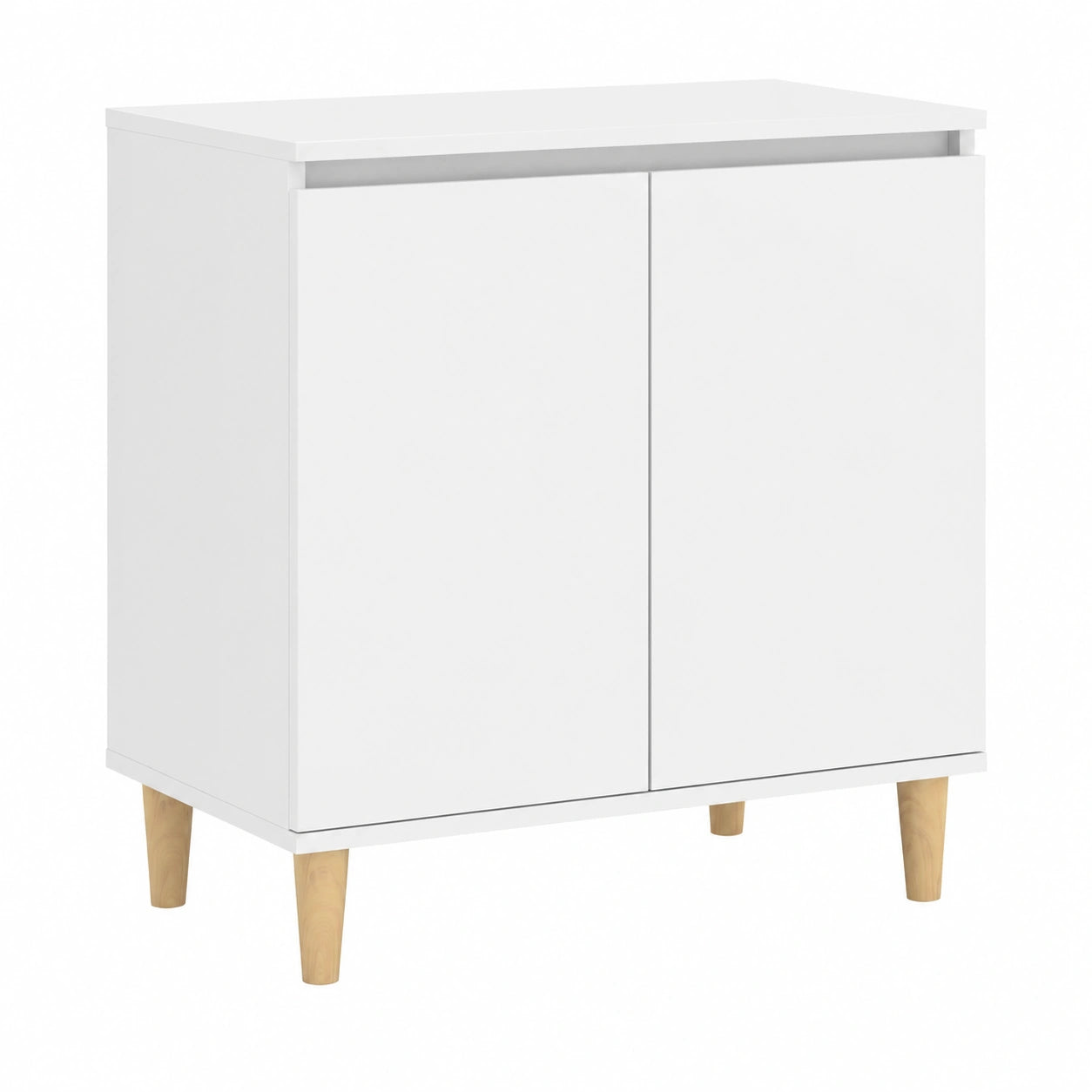 Buffet scandinave avec rangement, blanc et bois