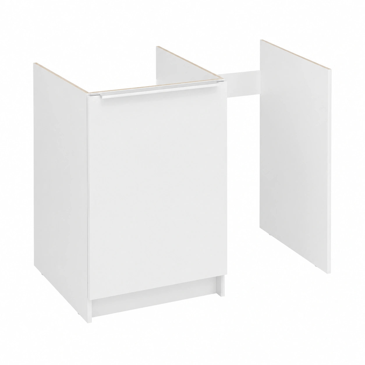 Meuble de cuisine blanc avec compartiment réfrigérateur 120x59 H86cm