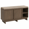 Banc de Rangement Moderne en Bois Foncé pour Entrée