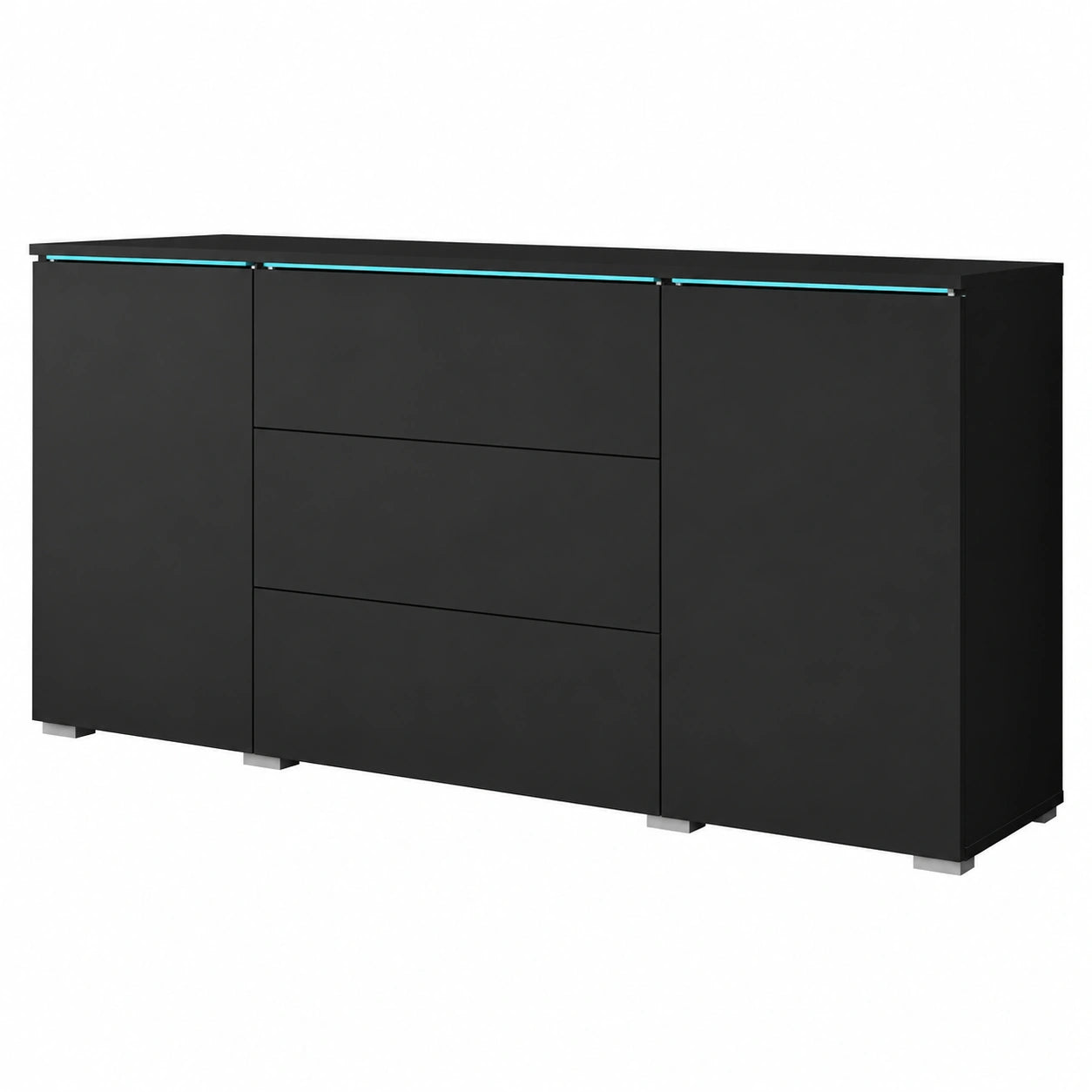 Commode moderne de salon 150 cm avec éclairage LED optionnel