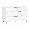 Commode Scandinave 6 Tiroirs 115 cm Blanc