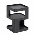 Table d'appoint moderne en métal, finition noire mate