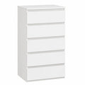 Commode Moderne à 6 Tiroirs, Meuble de Rangement Étagé Blanc