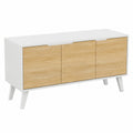 Buffet Bas Scandinave 113 cm Blanc à 3 Portes