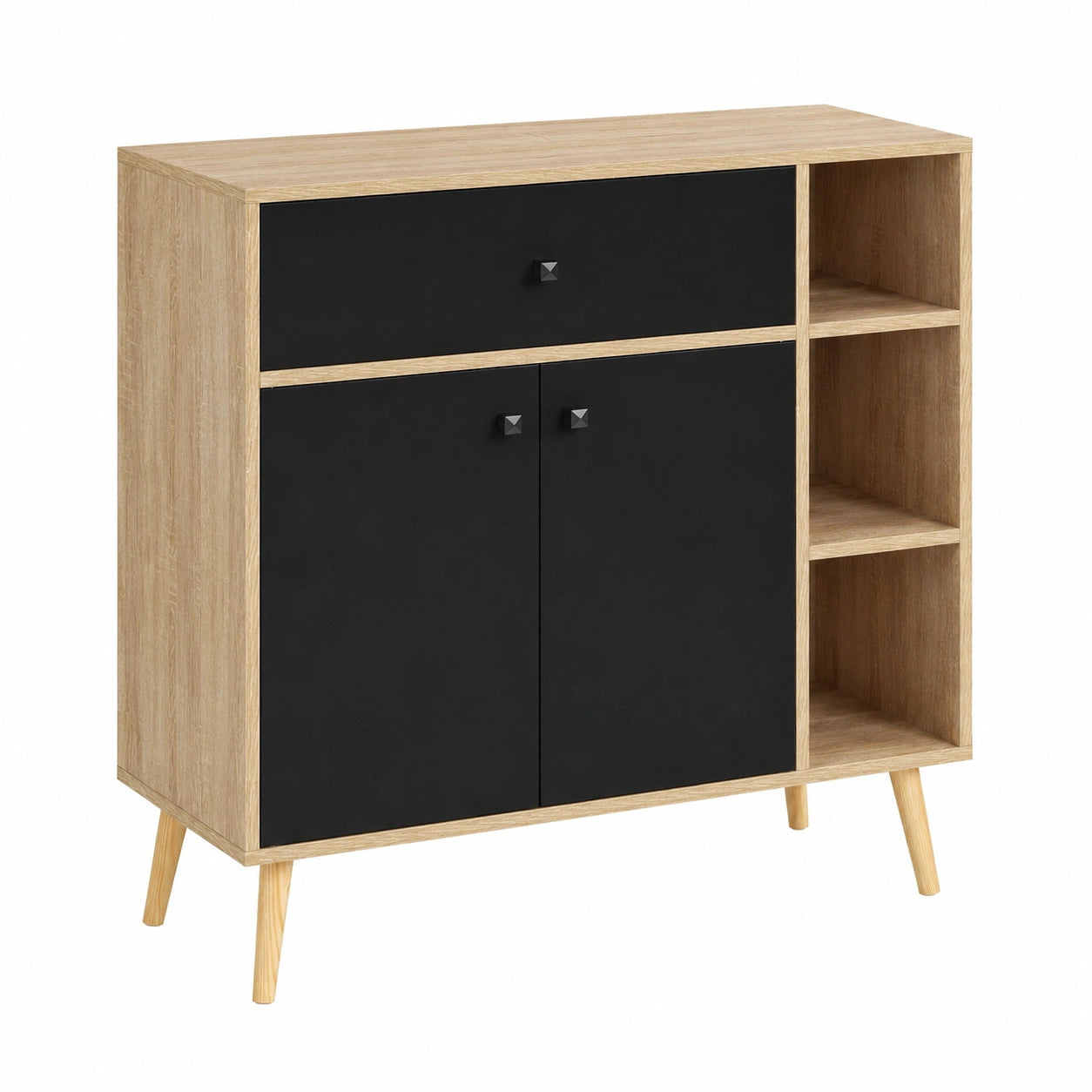 Armoire de Rangement Scandinave avec Portes et Tiroirs