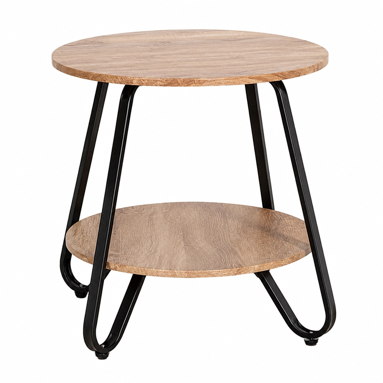 Table d'appoint ronde à deux niveaux pour salon ou chambre