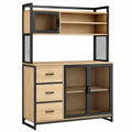 Buffet multifonctionnel 116 x 40 x 170 cm - Design moderne pour cuisine et salon