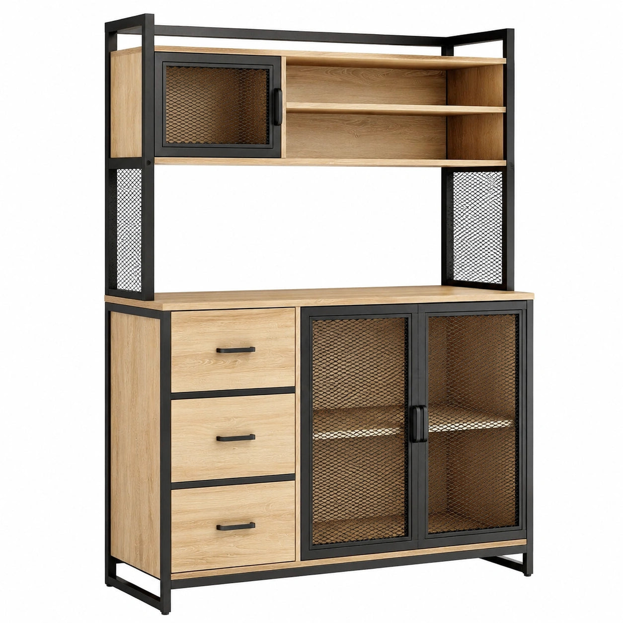 Buffet multifonctionnel 116 x 40 x 170 cm - Design moderne pour cuisine et salon