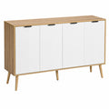 Buffet de Salon avec Rangement à 4 Portes et Étagère Ajustable