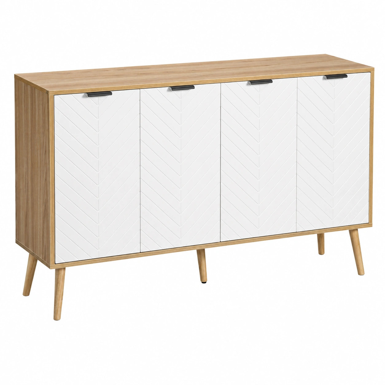 Buffet de Salon avec Rangement à 4 Portes et Étagère Ajustable