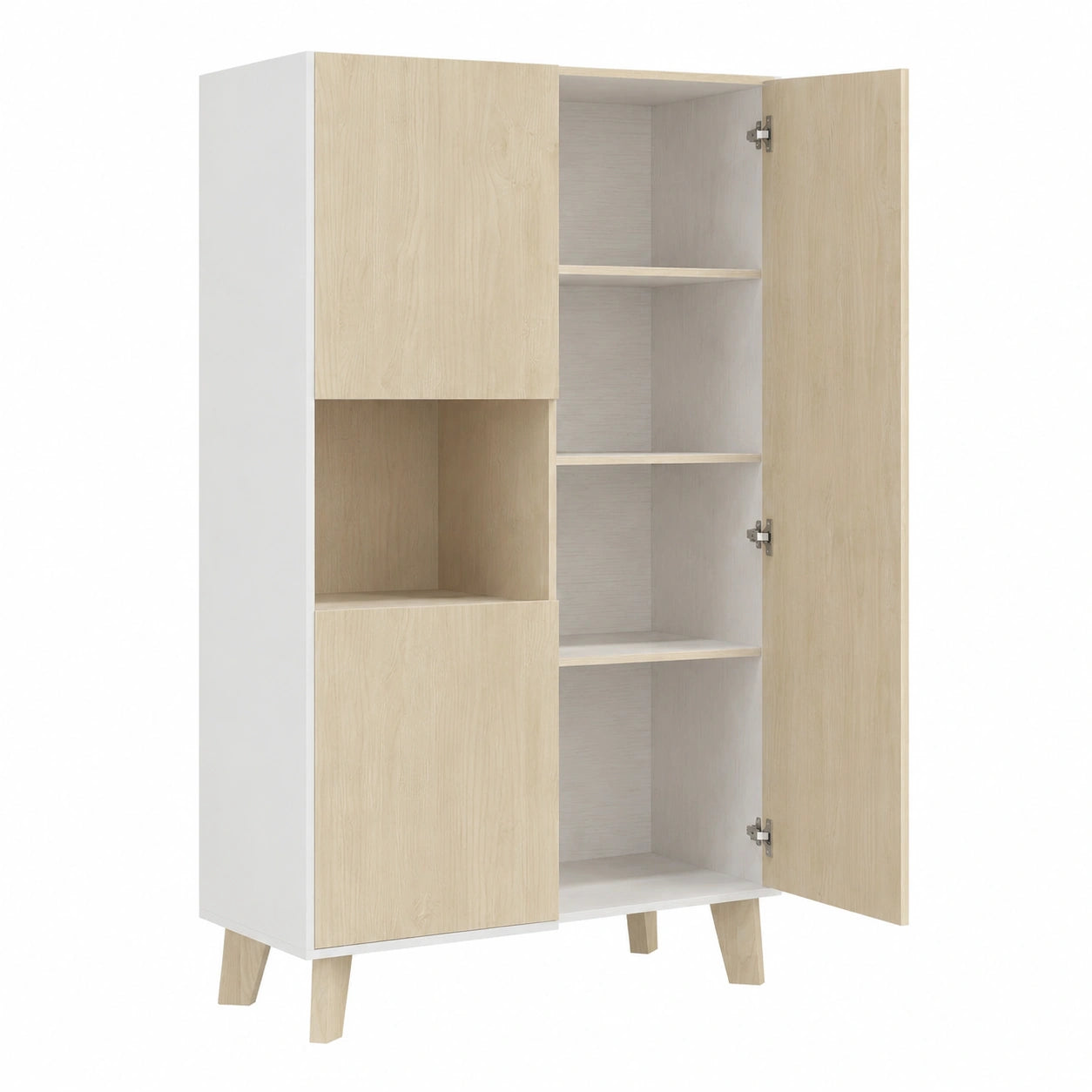 Buffet de Rangement Moderne avec Compartiments et Portes Douces