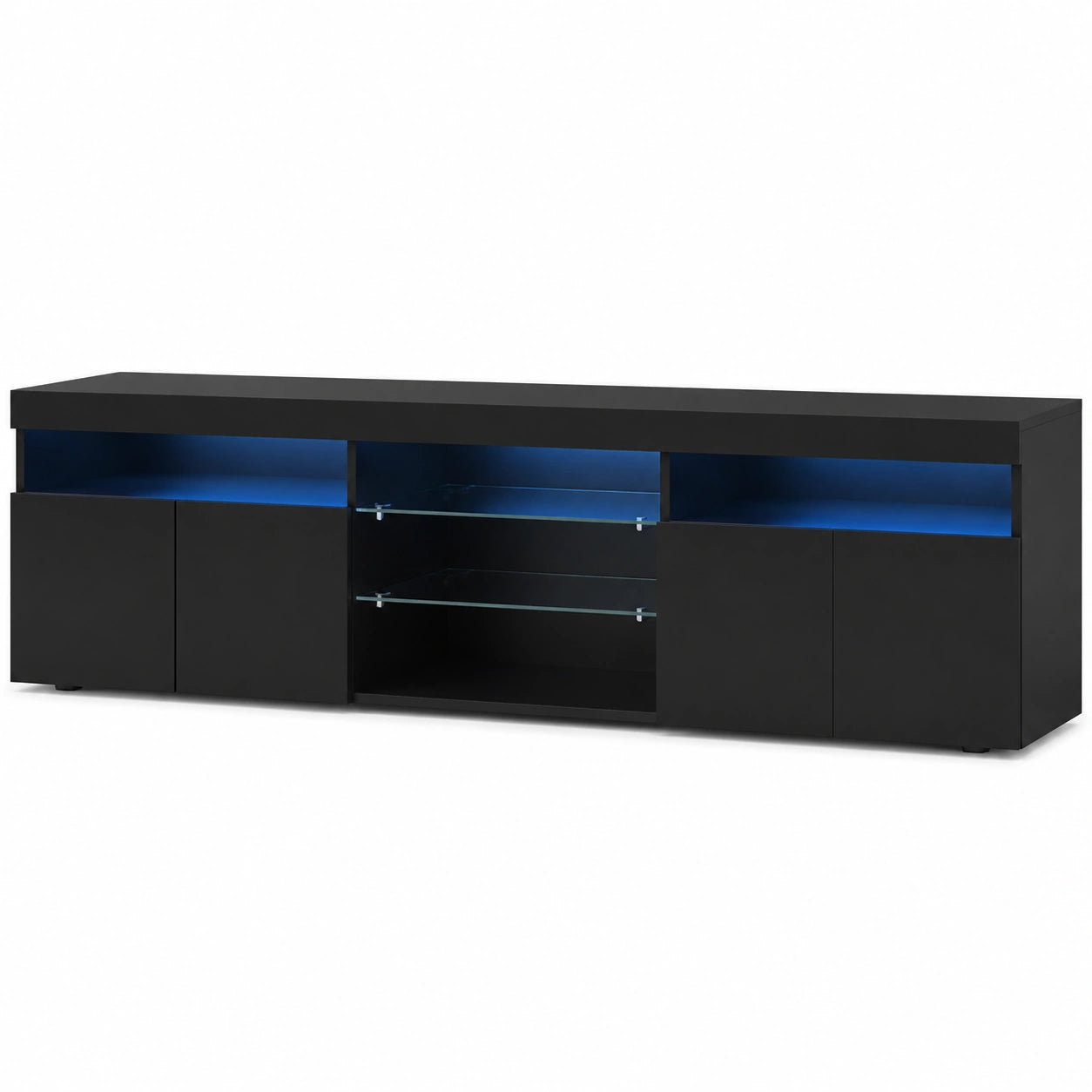 Meuble TV Moderne avec Éclairage LED pour Salon et Chambre