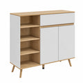 Buffet de Rangement Scandinave avec Étagères Réglables et Tiroir