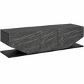 Meuble TV Moderne 180 cm avec Rangement Effet Marbre Noir