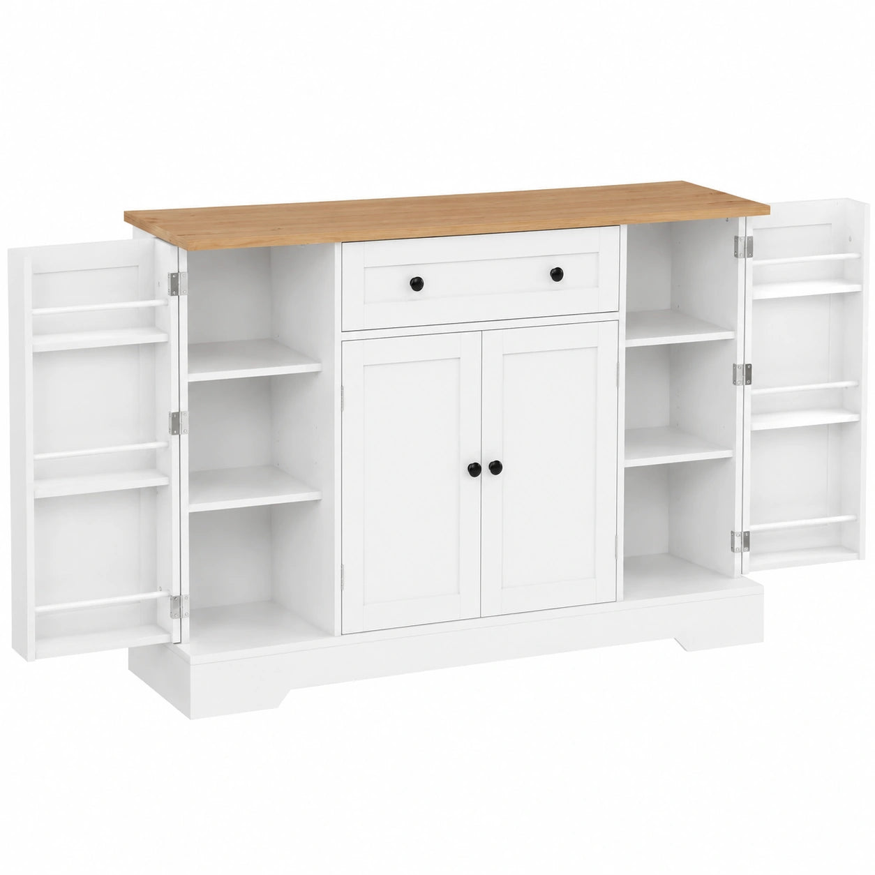 Buffet de Cuisine Moderne avec Rangement Polyvalent et Étagères Réglables, 4 Portes