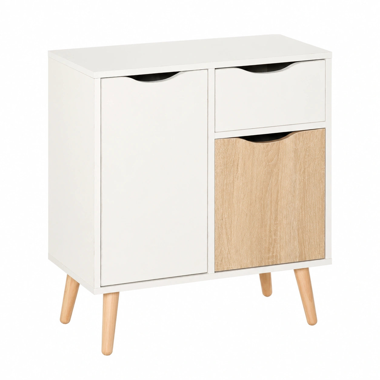 Buffet de Rangement Scandinave avec Placards et Tiroir Coulissant