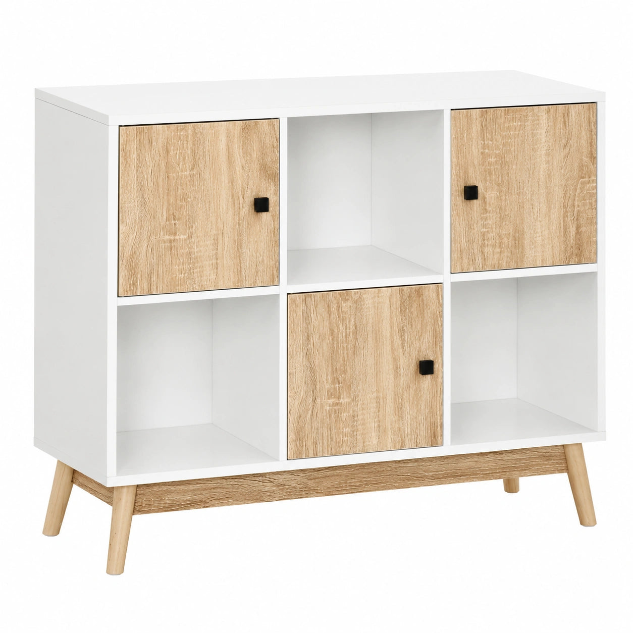 Buffet Moderne 9 Cubes avec Portes et Compartiments Ouverts pour Salon