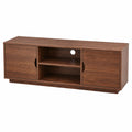 Meuble TV scandinave 140cm 2 portes noyer