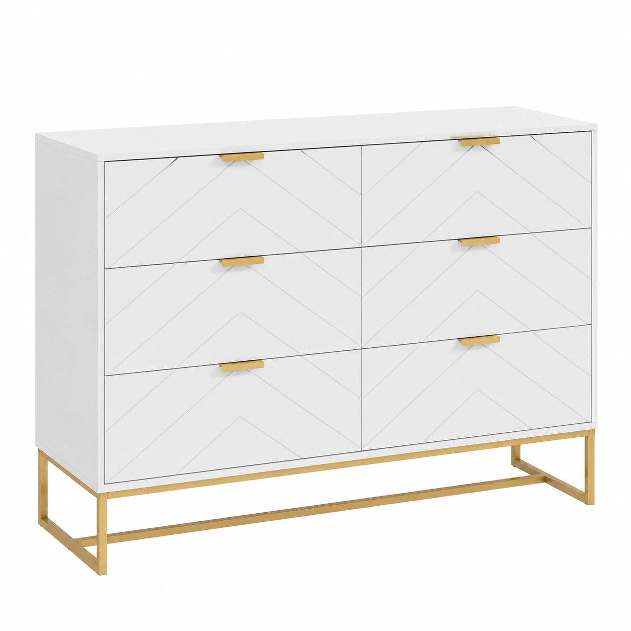 Commode Scandinave Élégante avec 6 Tiroirs pour Intérieur