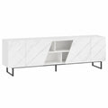 Meuble TV Moderne avec Éclairage LED et Espace de Rangement